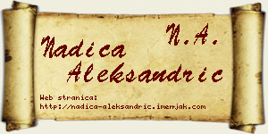 Nadica Aleksandrić vizit kartica
